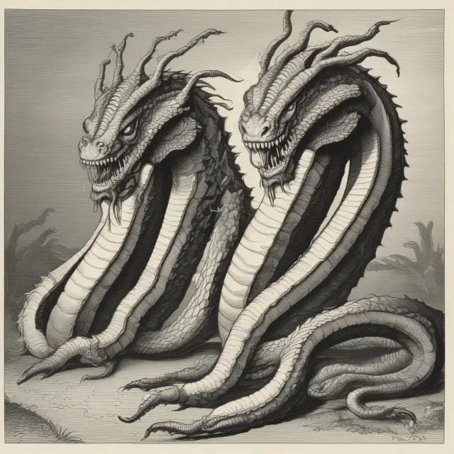 A three-headed hydra representing convertible bonds, preferred stock, and employee options, impacting a company