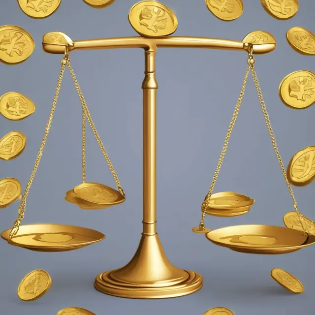 A scale balances gold coins symbolizing basic EPS on one side and potential diluted shares on the other.