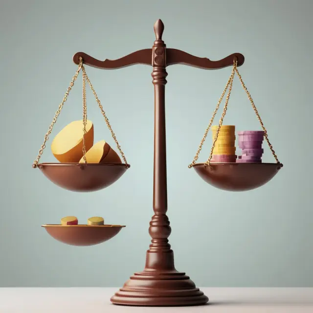 An image of a balance scale, with earnings per share (EPS) represented by one side and dilution risk on the other, illustrating institutional investors