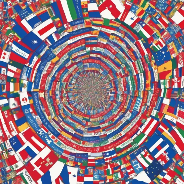 A vibrant image showcasing functional currencies from various countries blending in a kaleidoscope, symbolizing international business operations