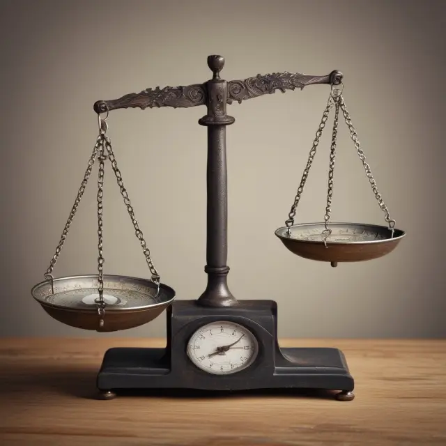 Balance scale comparing outdated technology with newer versions, representing functional obsolescence in technology