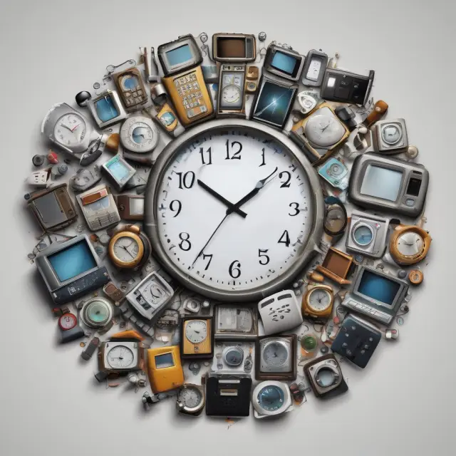 An image of old, outdated consumer electronics gathering dust in a graveyard, symbolizing functional obsolescence in technology.