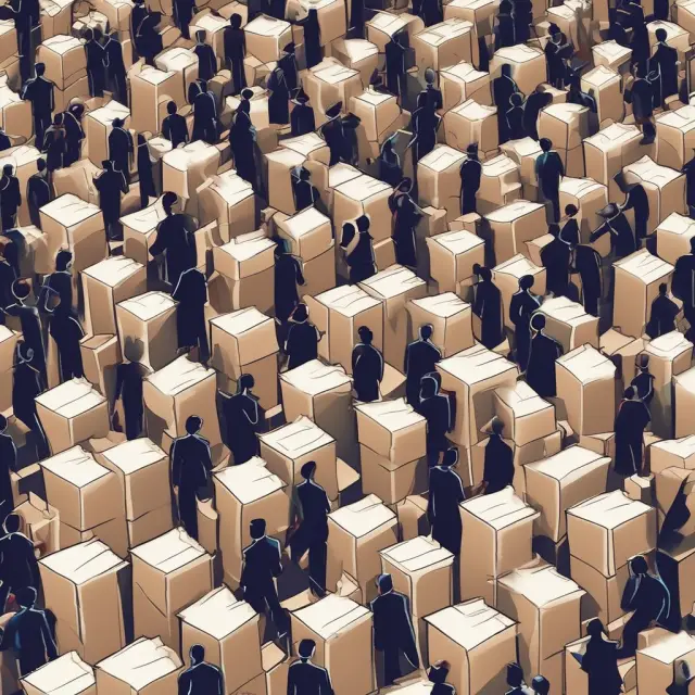 A metaphorical image of a crowd of investors casting votes, symbolizing the impact of net inflows and outflows on market trends