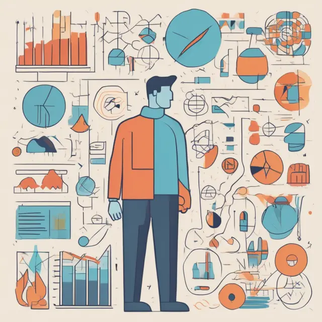 A consumer considers purchasing decisions at a marketplace while graphs depict consumer theory and utility. Firms form the background, working towards efficient cost structures.