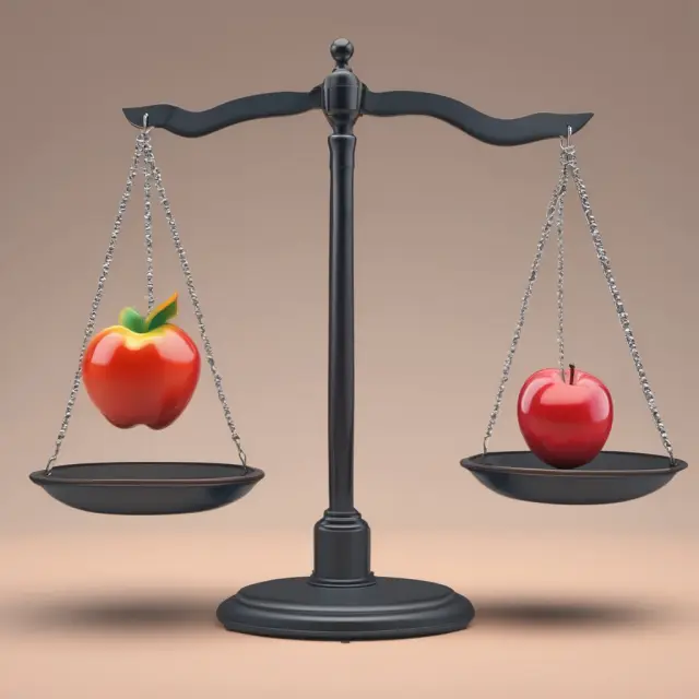 Two scales labeled 