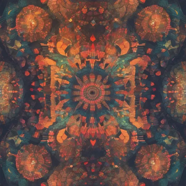 A colorful kaleidoscope of interconnected investment circles symbolizing various fund of funds merging together, representing diversified and professional investment management.