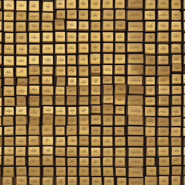 A visually striking depiction of gold bars with distinct serial numbers, symbolizing the dual nature of fungibility in finance.