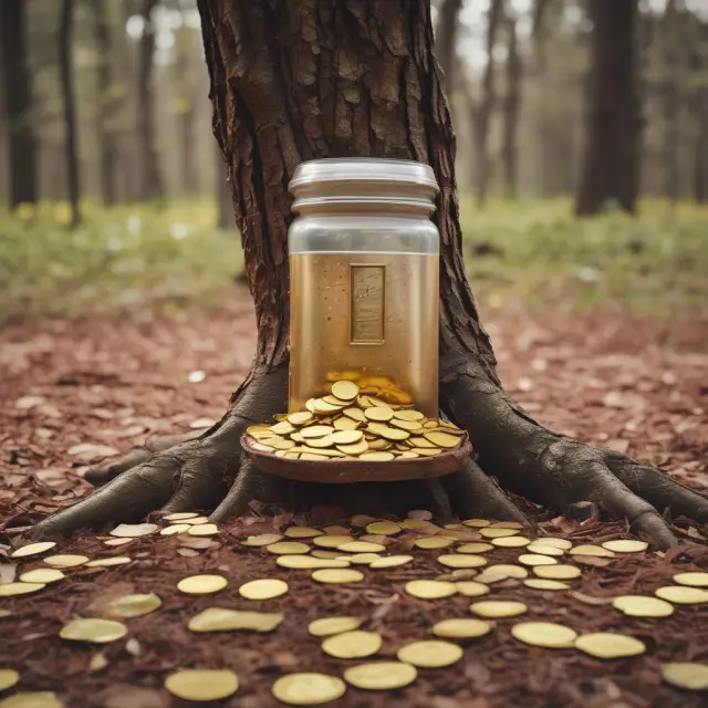 A gold coin tree with expanding branches representing the future value of an annuity.