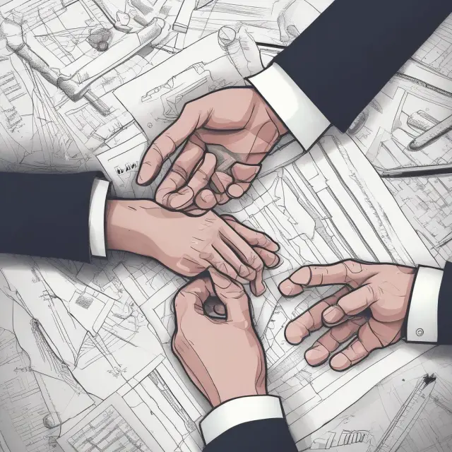 Handshake between two parties creating a futures contract, with background charts depicting market price fluctuations