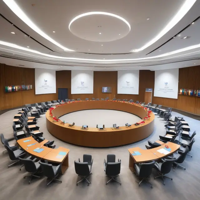 Circular table representing the G-20