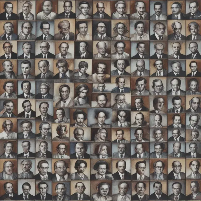 An image of a beautifully crafted mosaic of various faces, representing diverse backgrounds and professional spheres, gathered around the Group of Thirty