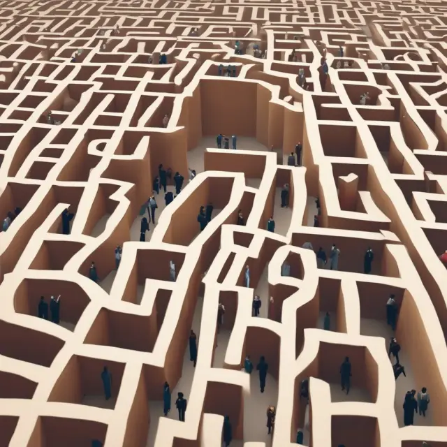 Exclusive Group of 30 members navigate a labyrinth, discussing criticisms and controversies behind closed doors