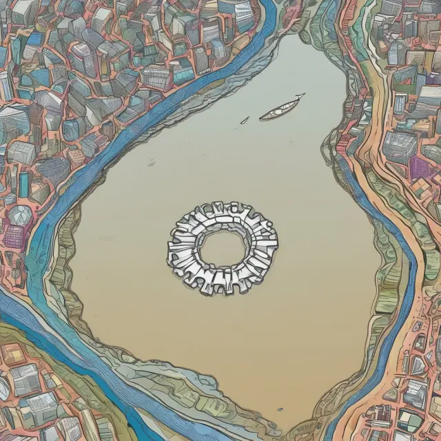 Two winding rivers representing GAAP and IFRS flowing towards each other, symbolizing ongoing convergence efforts to form a global accounting standard