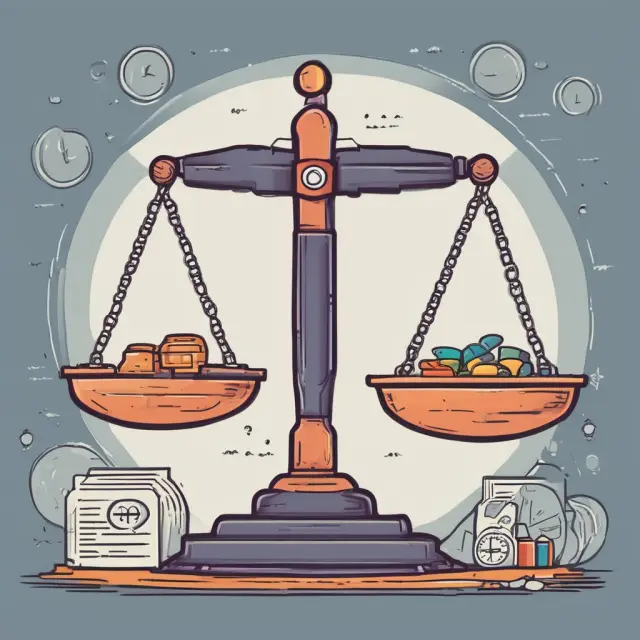 An investor weighs GAFAM stocks on a scale, symbolizing the balance between risk and reward in investing