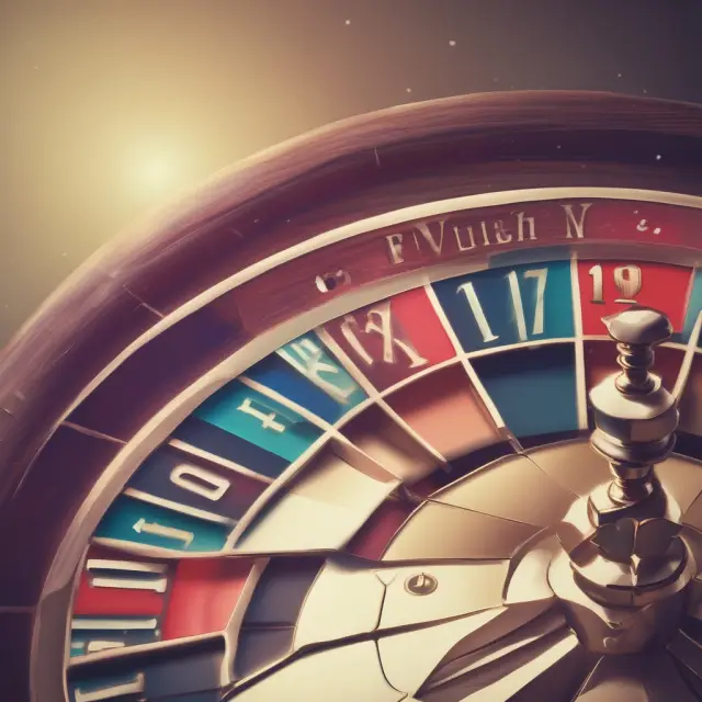 A roulette wheel turning with red and black sections, symbolizing the gambler