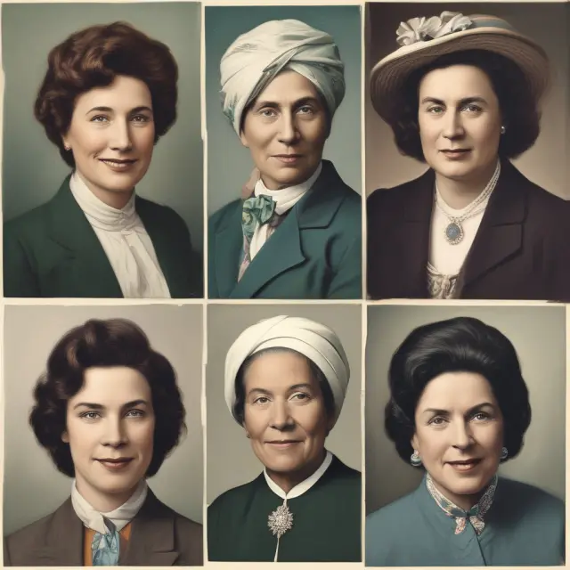 Women breaking glass ceilings as they navigate the river of history, embodying trailblazing resilience and courage.