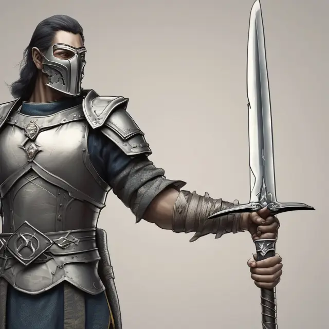 An image of a game-changing innovation represented by a glowing sword balanced on a scale, with ethics symbolized by a shield protecting it from the negative consequences below.