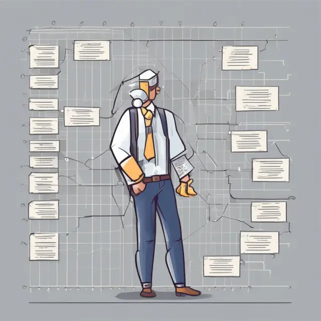 A Gantt chart conductor leading intricate projects in heavy construction and software development industries