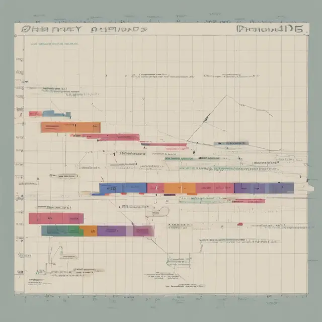 Image of an ancient scroll unfurling to reveal Gantt charts throughout history