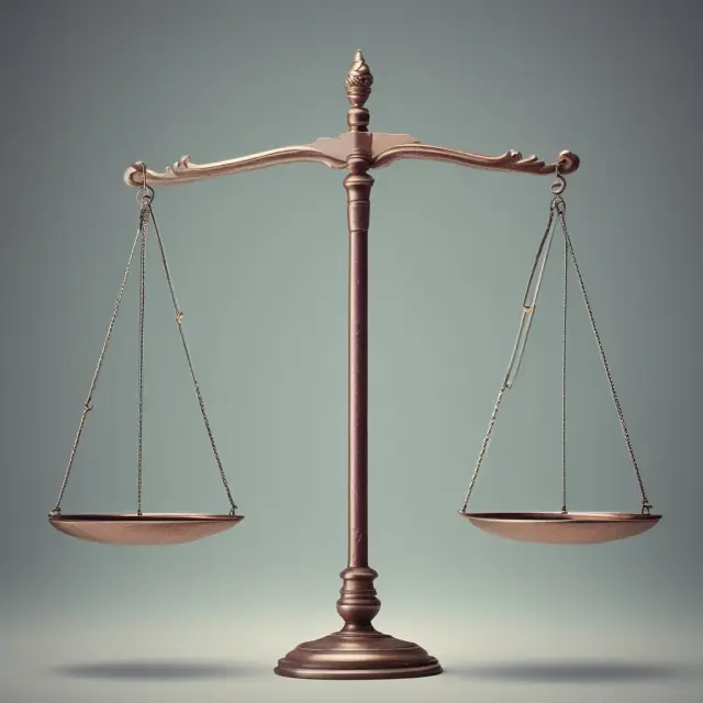 Two scales representing organizational performance gaps, with one balanced between the current state and desired future goals.