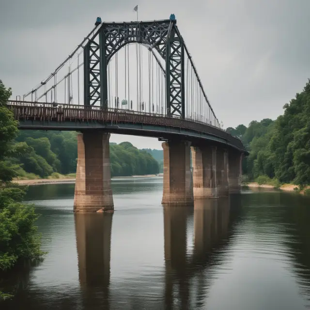 Image of a sturdy bridge with gap insurance providers represented as pillars, symbolizing their role in providing financial security and stability to car owners.