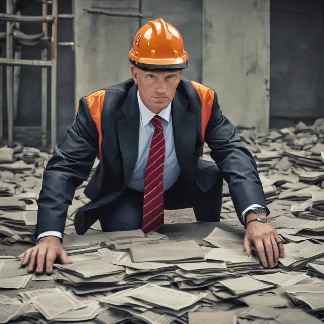 An S&L executive, torn between a secure savings vault and a volcano symbolizing high-risk ARM investments, illustrating the dual nature of the Garn-St. Germain Act.