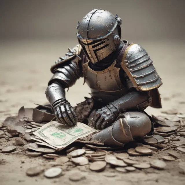 Visualization of a crumbling credit score due to wage garnishment, demonstrating the adverse effects on borrowing power