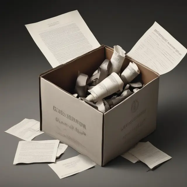 Time capsule bursting open, revealing multifibre arrangement (MFA), Uruguay Round, and Doha Development Round agreements