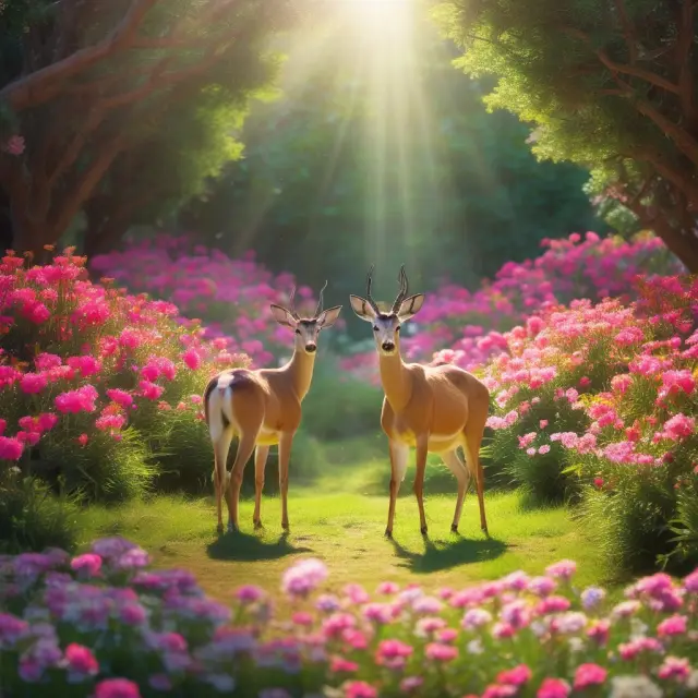 Vibrant garden of gazelle companies like Apple, Meta (Facebook), Amazon, Google, and Microsoft growing towards the sun, representing their impressive growth trajectories.