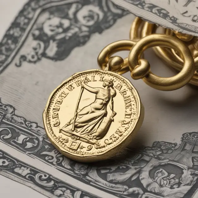Gold coin released from GBP shackles representing the end of Britain