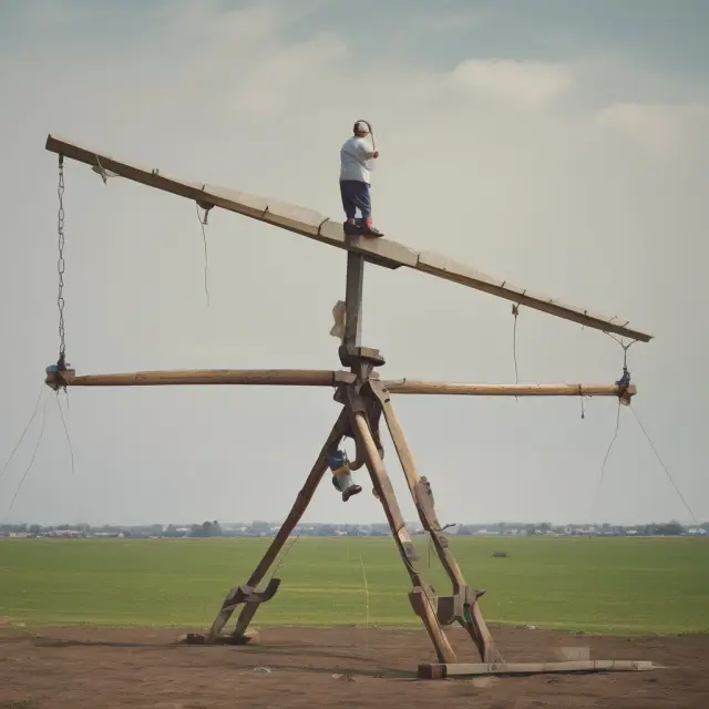 Giant seesaw illustrating borrower balancing netted-out obligations through GCF trades