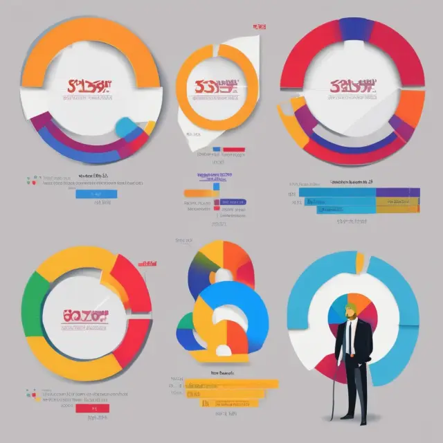 An economist examining Gross Domestic Income (GDI) data through colorful pie charts and graphs depicting the ratio of wages to total income and inflation trends.