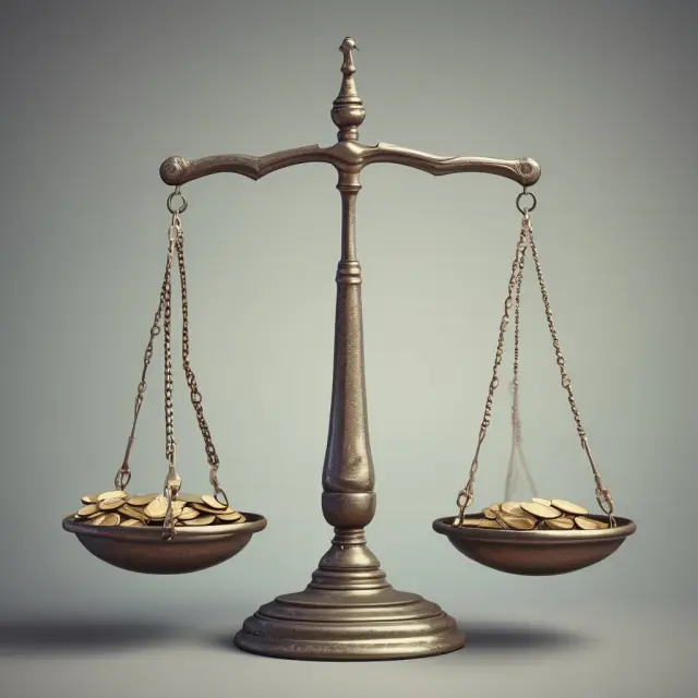 Balanced scales depicting wages, profits, and labor as components of Gross Domestic Income