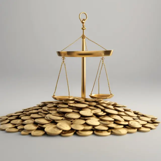 Scale with missing gold coins illustrating economic underperformance and lost opportunities