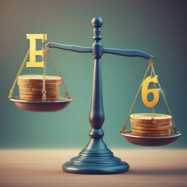 Image of a scale with an abundance of produce on one side, representing the concept of a positive GDP gap in economics
