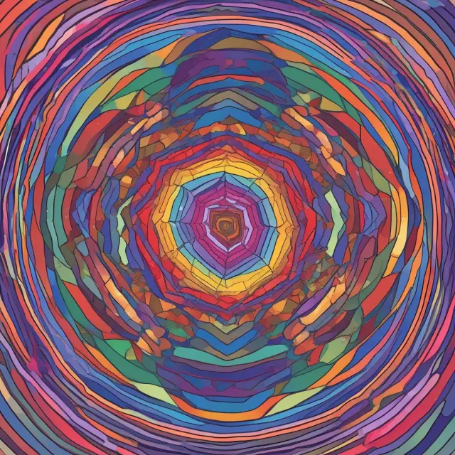 A vivid metaphorical representation of nominal and real GDP, where the former is depicted as a rainbow palette, while the latter adjusts colors based on inflation