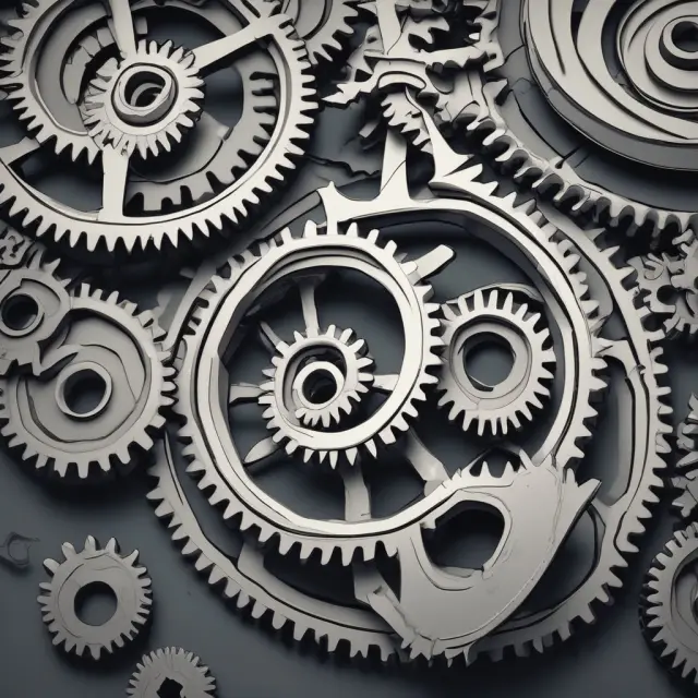Wheels with interlinked gears representing various companies within an industry, emphasizing the significance of comparing gearing ratios for informed decision making
