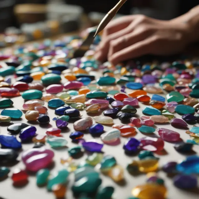 Appraiser, Jeweler, Lapidary, and Scientist collaborating in a gemstone garden