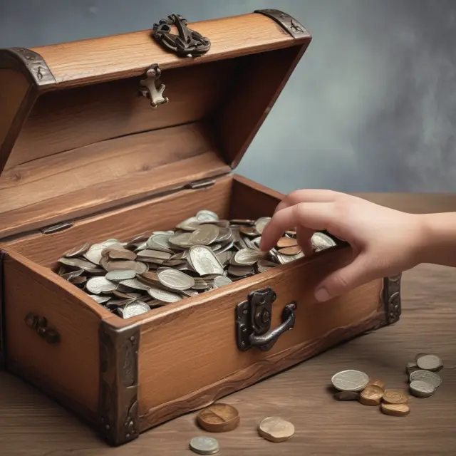 An outstretched hand offering help from a treasure chest, representing the General Agreements to Borrow (GAB) and its crucial role in providing liquidity during crises