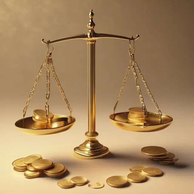 A golden scale balanced by piles of credit tokens representing the General Business Credit, emphasizing the potential to offset tax liability.