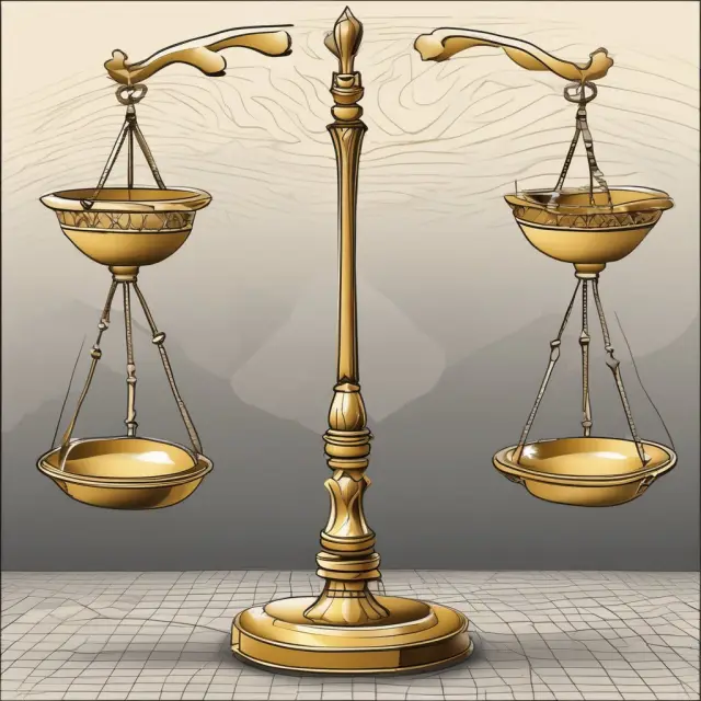 A dance of golden price scales achieving balance and coordinating various markets through signals