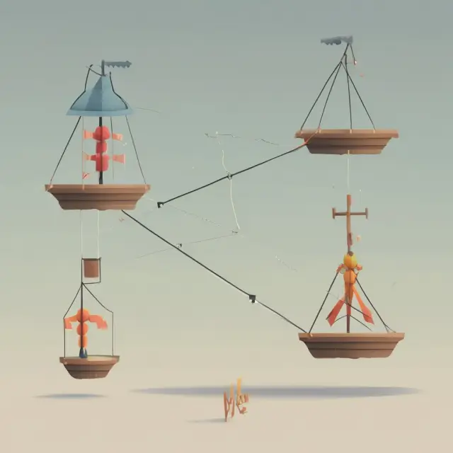 Seesaw illustrating the declining balance method (left) and the straight-line method (right), representing different MACRS methods for tax depreciation.