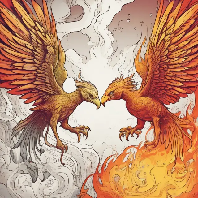 A phoenix rising from flames, symbolizing the accelerated GDS depreciation method, and a steady turtle, representing the straight-line ADS method.