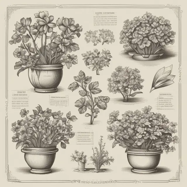 A lush garden with debits (watering cans) and credits (sunbeams) nourishing a diverse range of account plants, symbolizing double-entry accounting