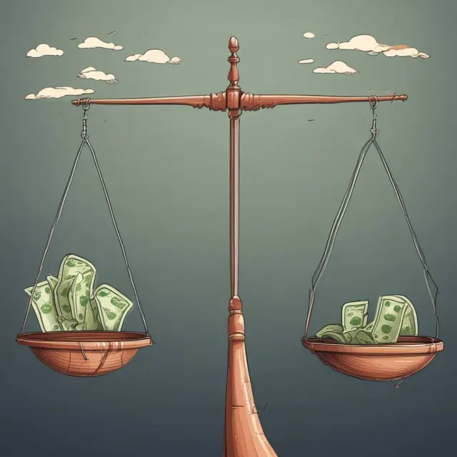 Two scales balanced with single-entry and general ledger systems, while accrual accounting floats above