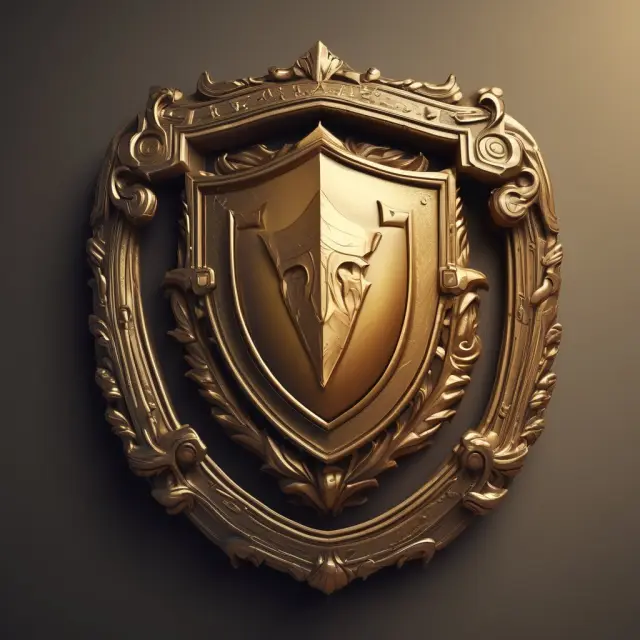 Golden shield representing investment grade ratings, symbolizing low risk and stable returns from government bonds
