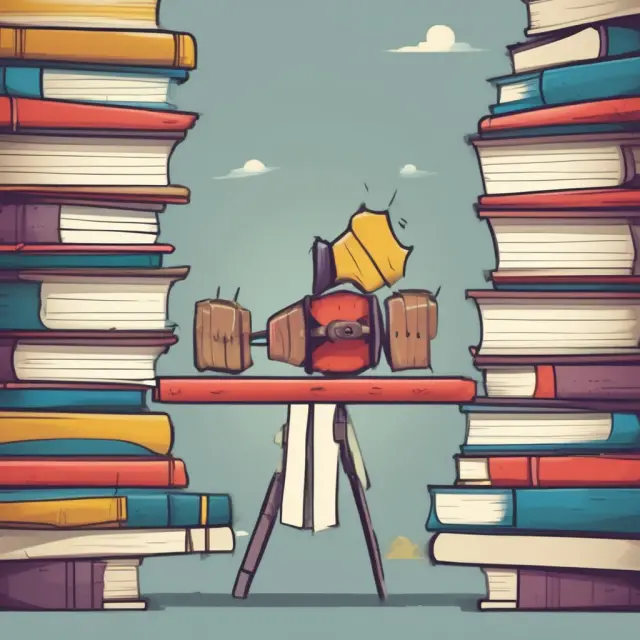 See-saw illustrating the balance between creative accounting practices and regulatory oversight in managing provisions. Accounting books symbolize both manipulative tactics and transparent reporting.
