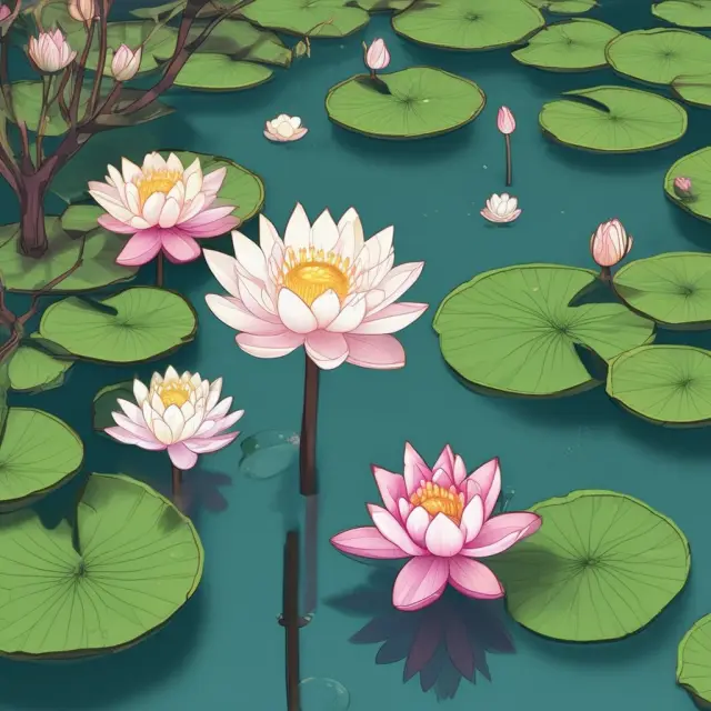 A lotus flower emerging from a pond represents an Initial Public Offering (IPO), symbolizing growth, transition to public markets, and attracting investors.