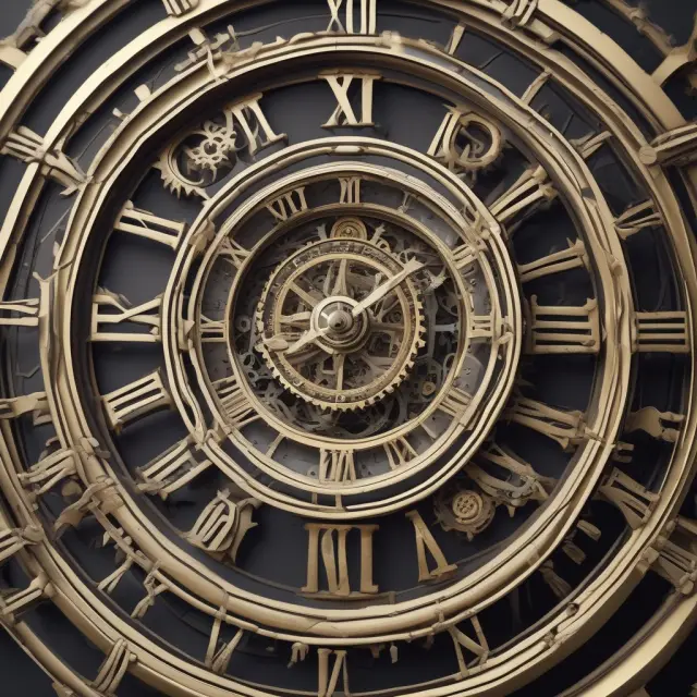 Visualization of generational cohorts as gears within a clock, each moving independently while contributing to the whole