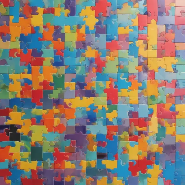 A diverse collection of puzzle pieces, each representing a generation, forming a cohesive and beautiful mosaic